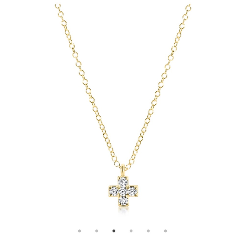 Enewton 14kt Diamond cross necklace